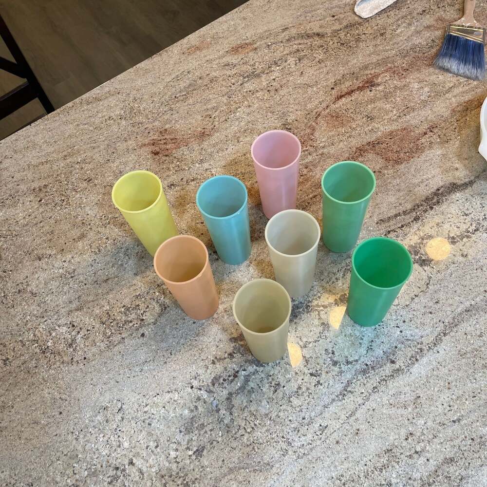 Set of 8 Vintage Tupperware Pastel Tumblers 16oz‎ Cups